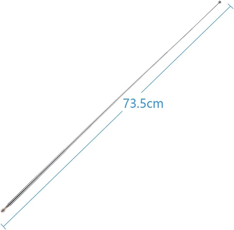 POBADY 8 Sections Telescopic Antenna SMA Male Connector Radio Replacement Antenna 73.5cm/28.9IN for TV AM FM Radio Stereo Receiver - Image 2